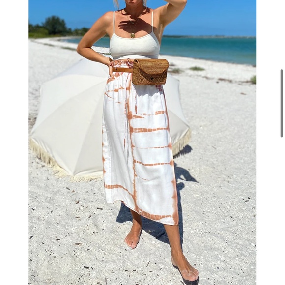 Emerson Fry DRAWSTRING SKIRT - TIE DYE TERRACOTTA Size S - Picture 5 of 12